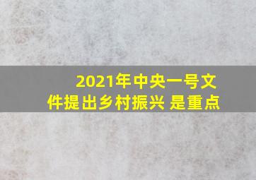 2021年中央一号文件提出乡村振兴 是重点